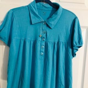 Aqua Blue Short Sleeve Style & Co. Plus Size Shirt